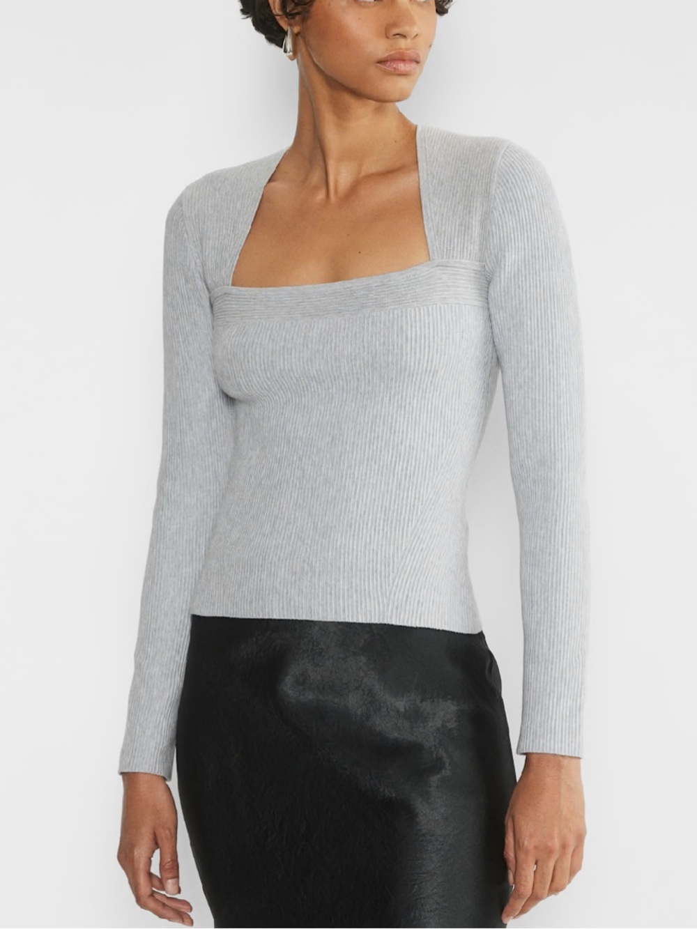 Aritzia Babaton Grid Longsleeve Gray